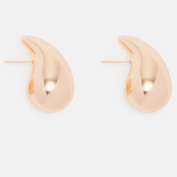 NWT SET OF 2❣️❣️Silver & Gold Oversized Teardrop Stud Earring 🪩⭐️🩶 - Picture 7 of 7